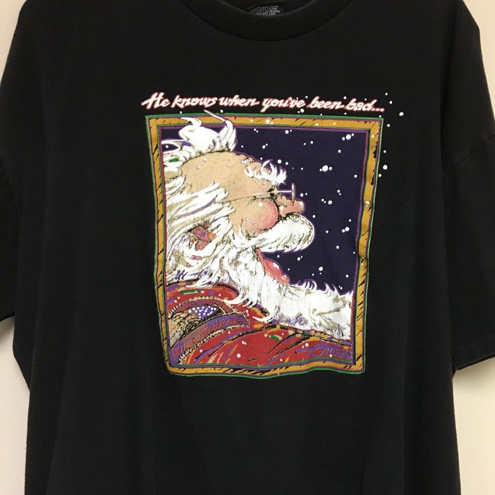 Harley-Davidson Motorcycle Biker T Shirt 90s Vtg Santa Christmas CLEVELAND, OHIO